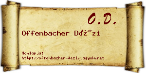 Offenbacher Dézi névjegykártya